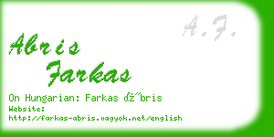 abris farkas business card